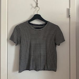 Everlane Navy and White Striped Box Tee - XXS